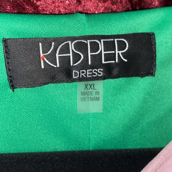 Kasper Color Block Tie Neck Bodycon Dress - Picture 3 of 7